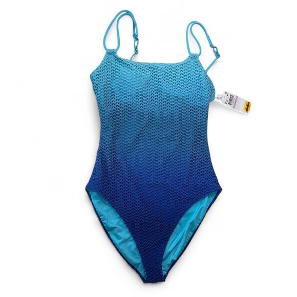 Trina Turk Women's Sun Opal One Piece Swimsuit in gradient Blue Sz 6 - Picture 1 of 10